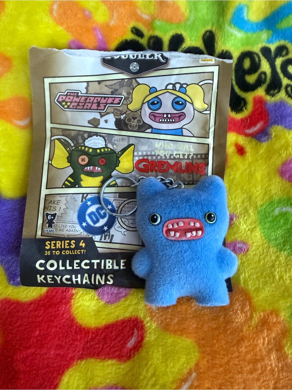 BNWP FUGGLER SERIES 4 keychain blue fuzzy screech quick ship